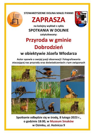 Wykład Józefa Włodarza "Przyroda w gminie Dobrodzień w obiektywie" - wydarzenie z cyklu "Spotkania w Dolinie"